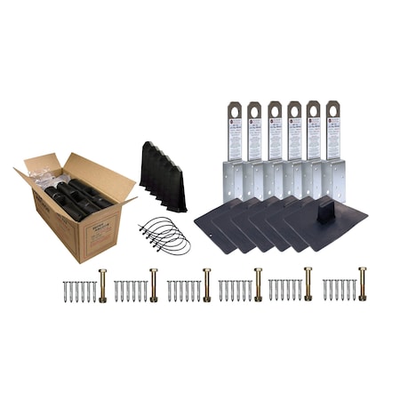 Super Anchor Safety ARS 2x4 Fall Arrest Anchor Kit 14ga SST. Retail Box of 6 Anchors, Flashings, Stem Covers & Fasteners 1030